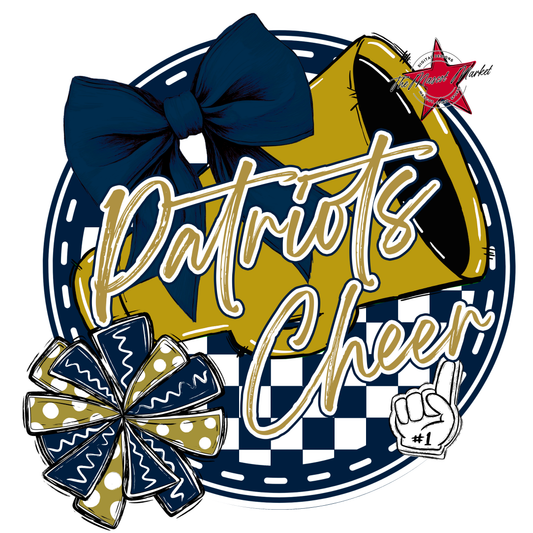 Patriots Circle Cheer Design-Navy-Gold