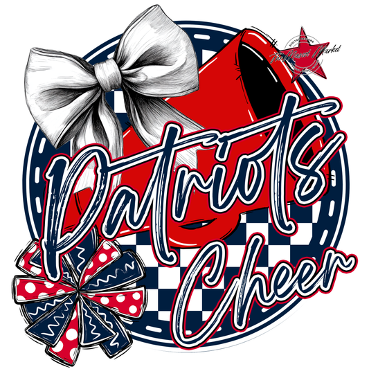 Patriots Circle Cheer Design-Navy-Red