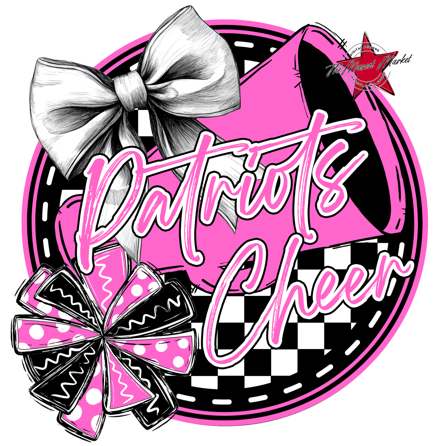 Patriots Circle Cheer Design-Pink