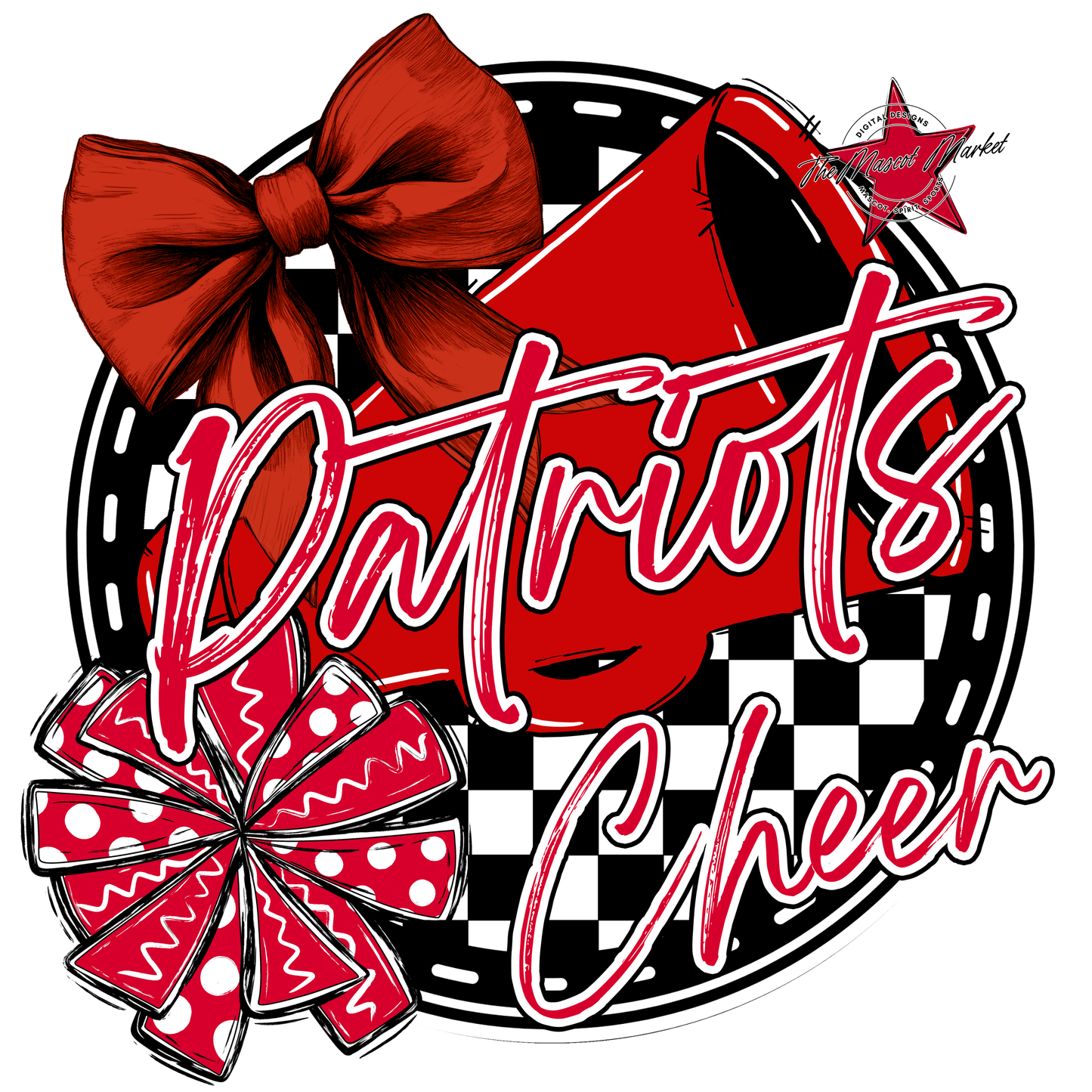 Patriots Circle Cheer Design-Red