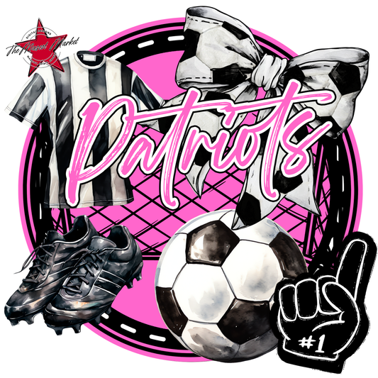 Patriots Circle Soccer Design-Baby Pink