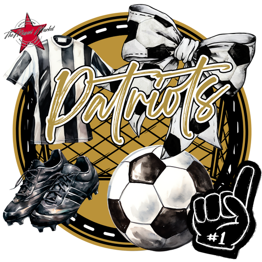 Patriots Circle Soccer Design-Gold