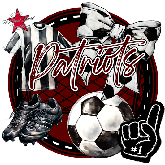 Patriots Circle Soccer Design-Maroon