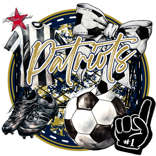 Patriots Circle Soccer Design-Navy-Gold