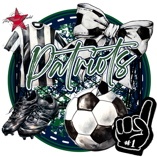 Patriots Circle Soccer Design-Navy-Green