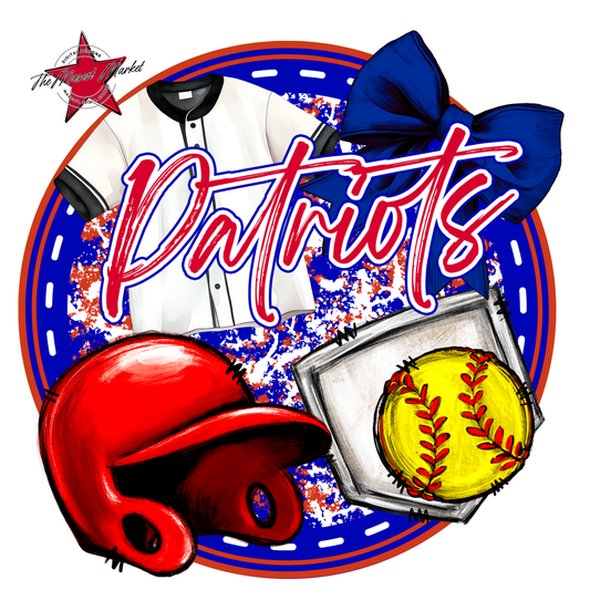 Patriots Circle Softball Design-Blue-Red
