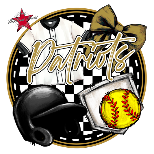 Patriots Circle Softball Design-Gold