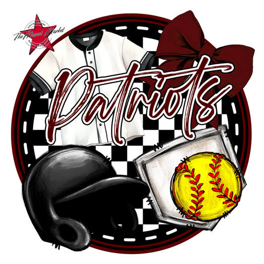Patriots Circle Softball Design-Maroon