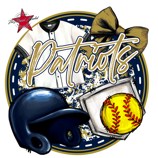 Patriots Circle Softball Design-Navy-Gold