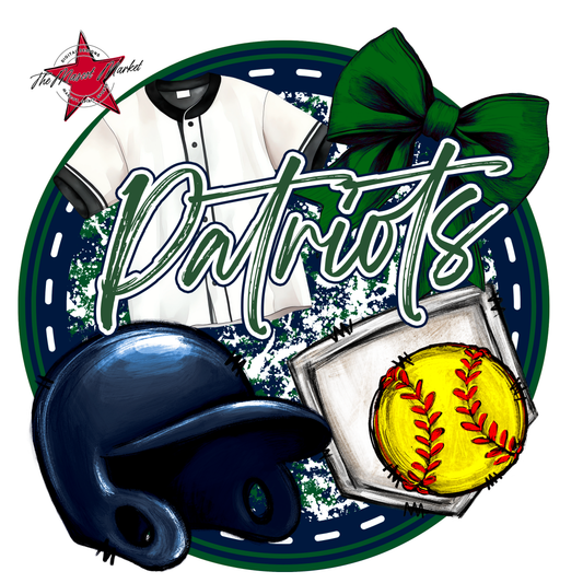 Patriots Circle Softball Design-Navy-Green