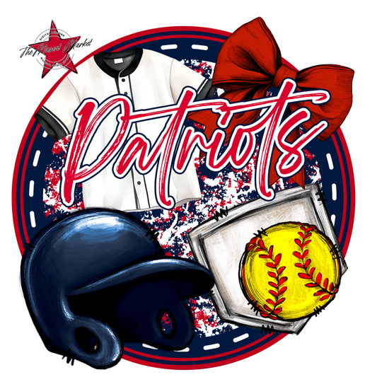 Patriots Circle Softball Design-Navy-Red
