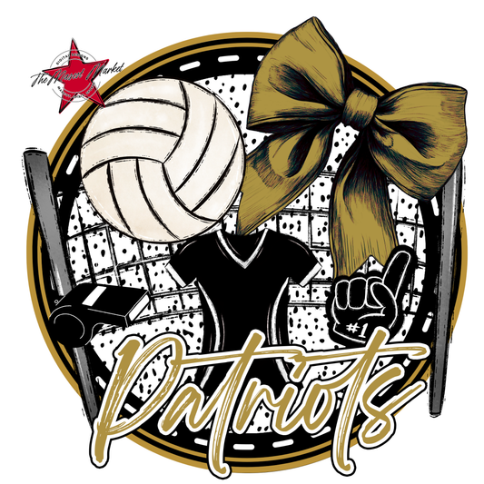 Patriots Circle Volleyball Design-Gold