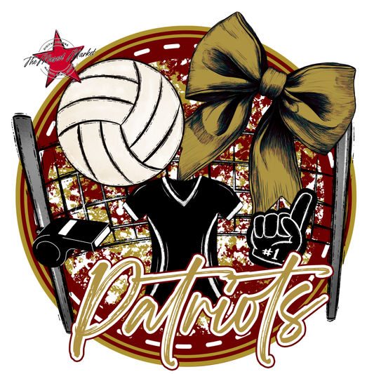 Patriots Circle Volleyball Design-Maroon