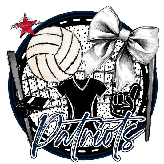 Patriots Circle Volleyball Design-Navy