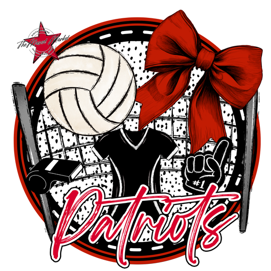 Patriots Circle Volleyball Design-Red