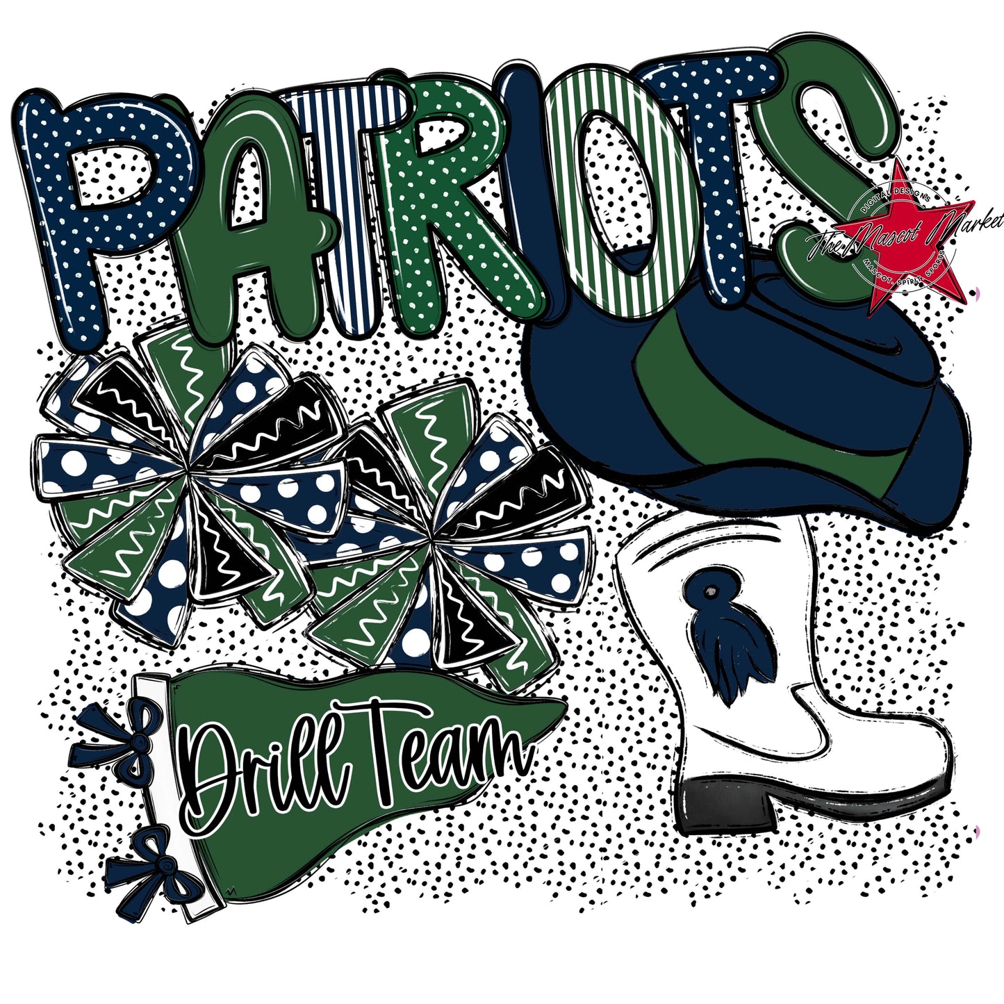 Patriots Drillteam Spirit-Navy & Green