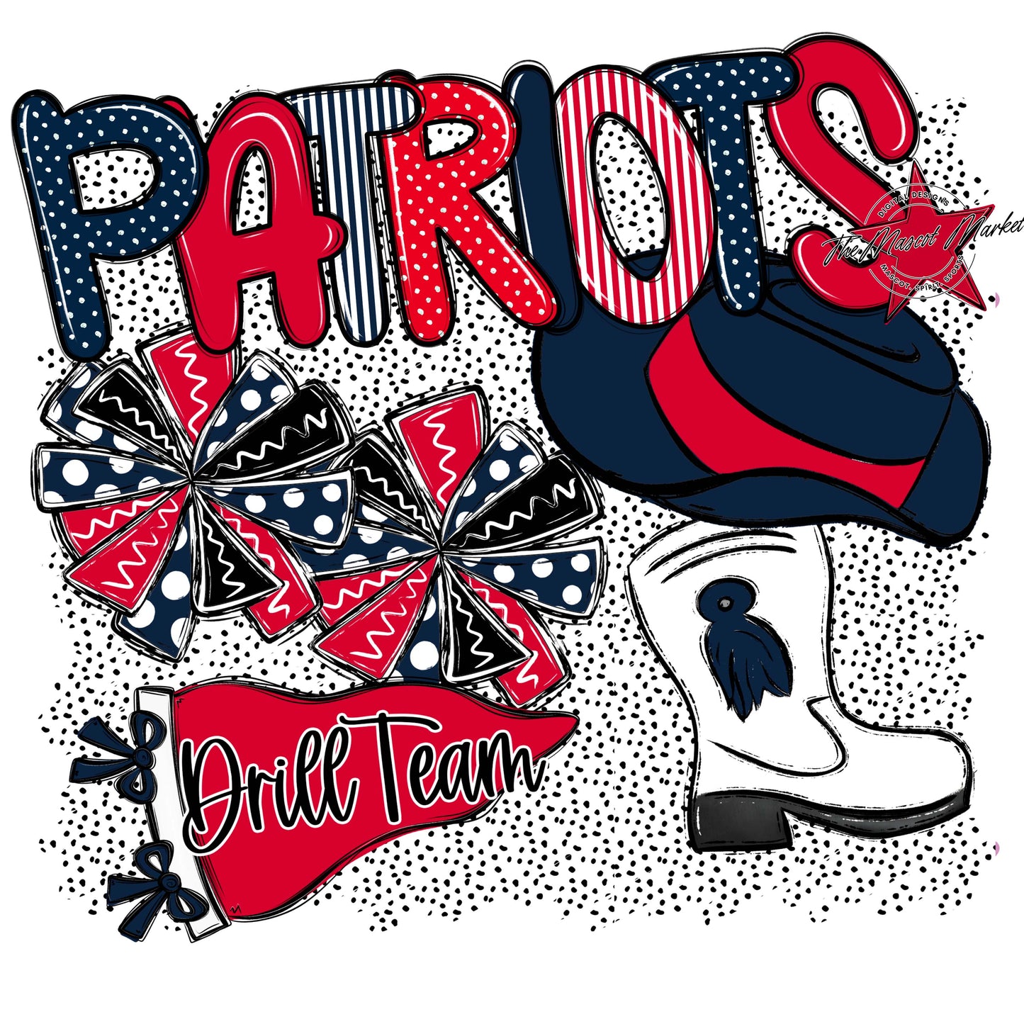 Patriots Drillteam Spirit-Navy & Red