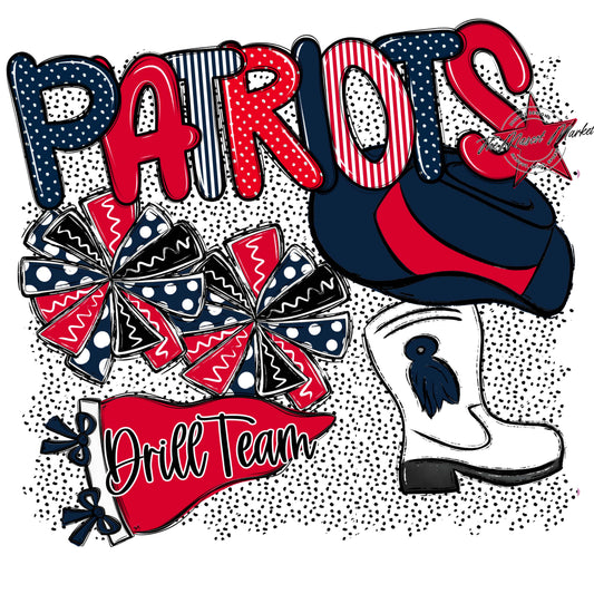 Patriots Drillteam Spirit-Navy & Red