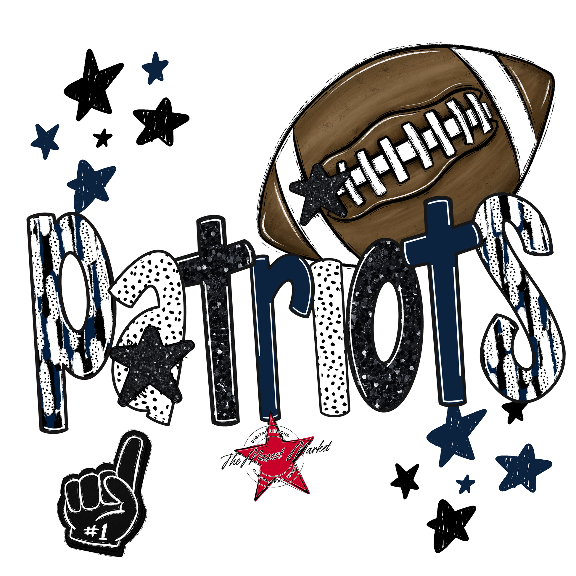 Patriots Football Scrape-Navy