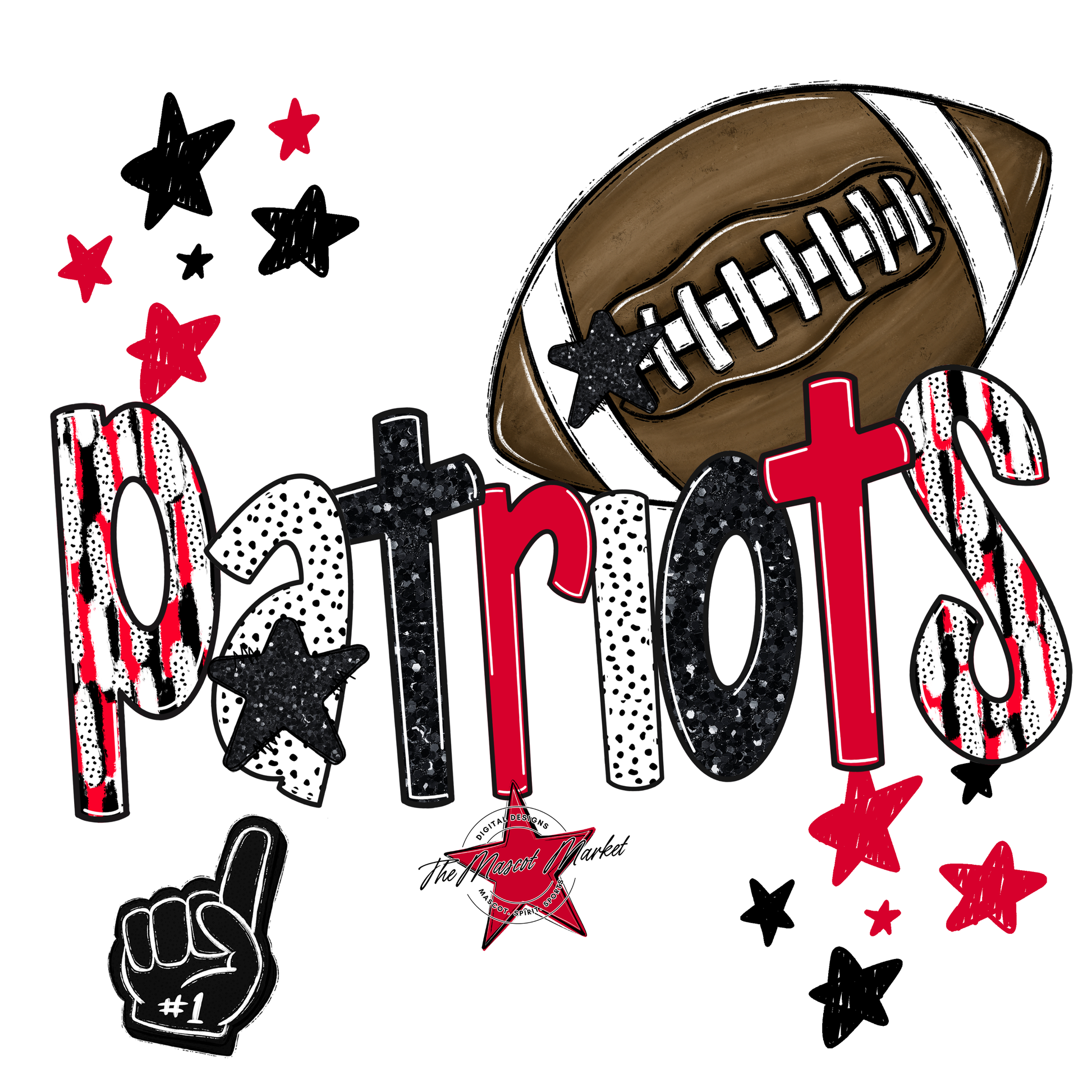 Patriots Football Scrape-Red