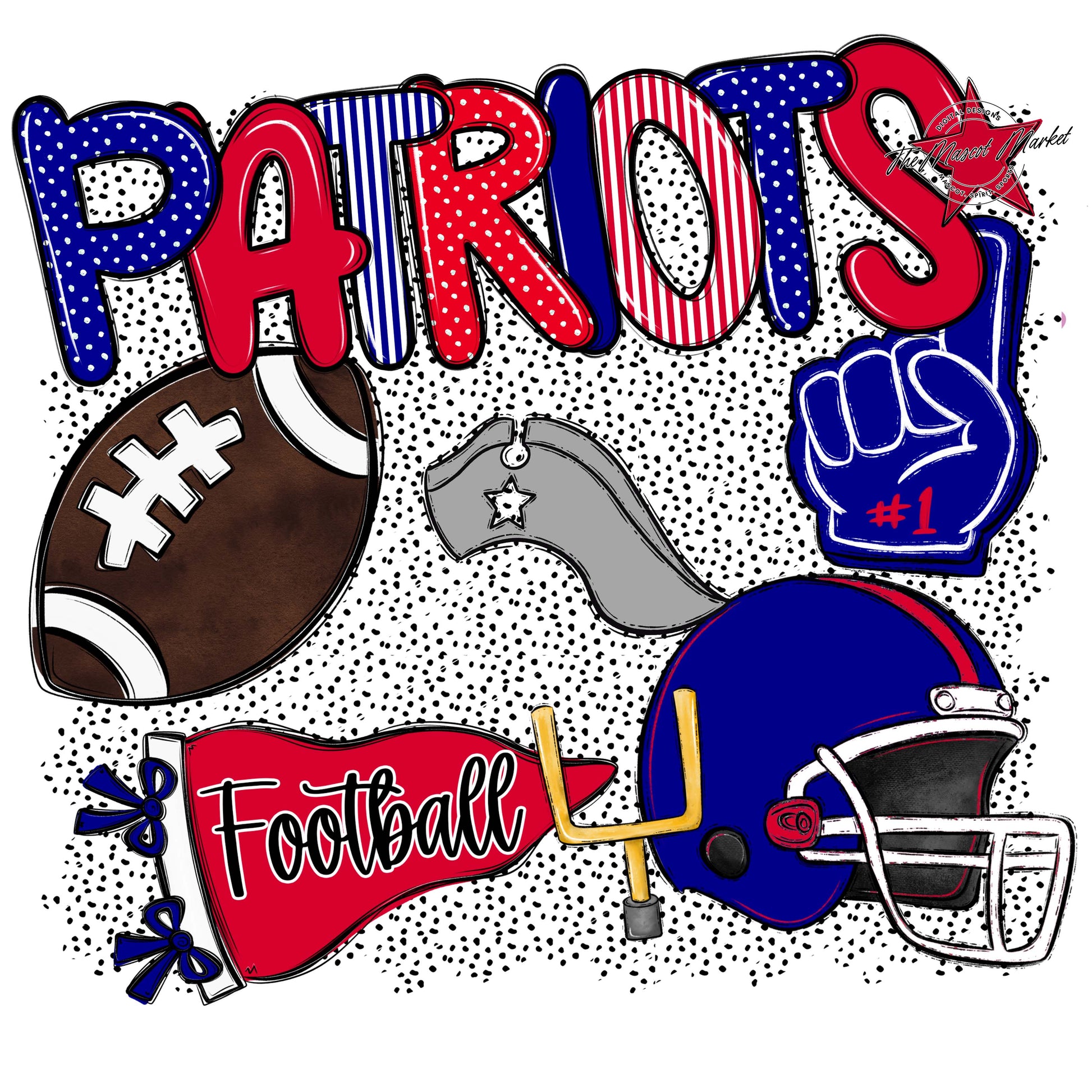 Patriots Football Spirit-Blue & Red
