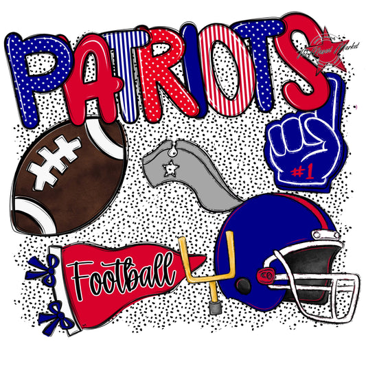Patriots Football Spirit-Blue & Red