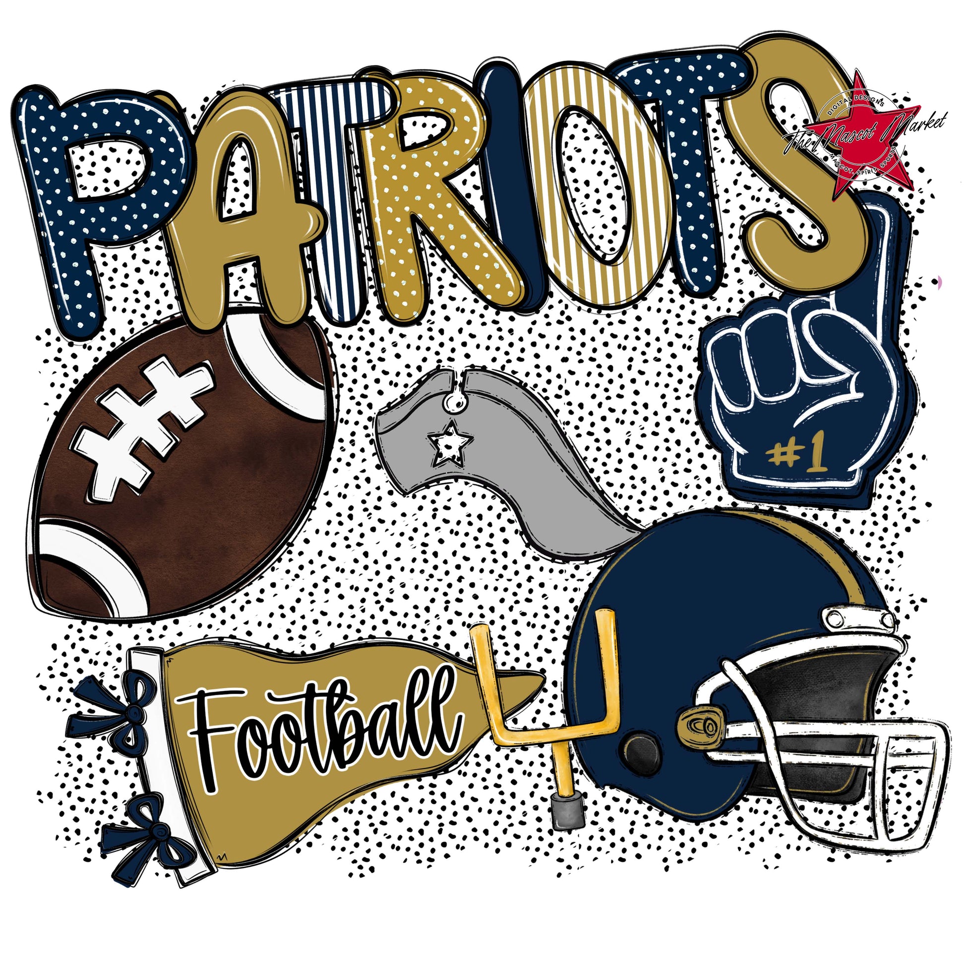 Patriots Football Spirit-Navy & Gold