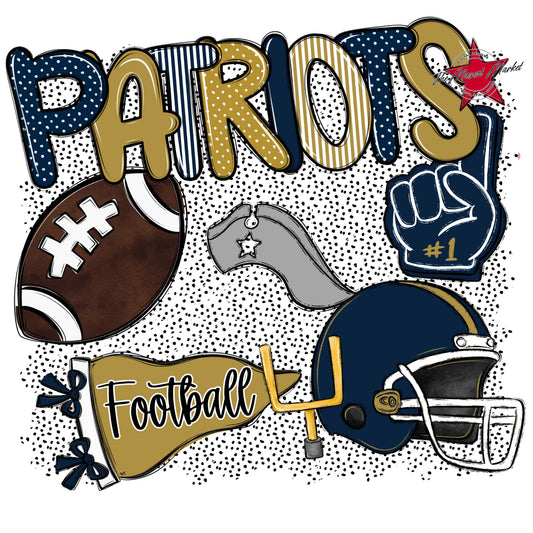 Patriots Football Spirit-Navy & Gold