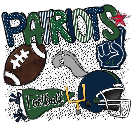 Patriots Football Spirit-Navy & Green