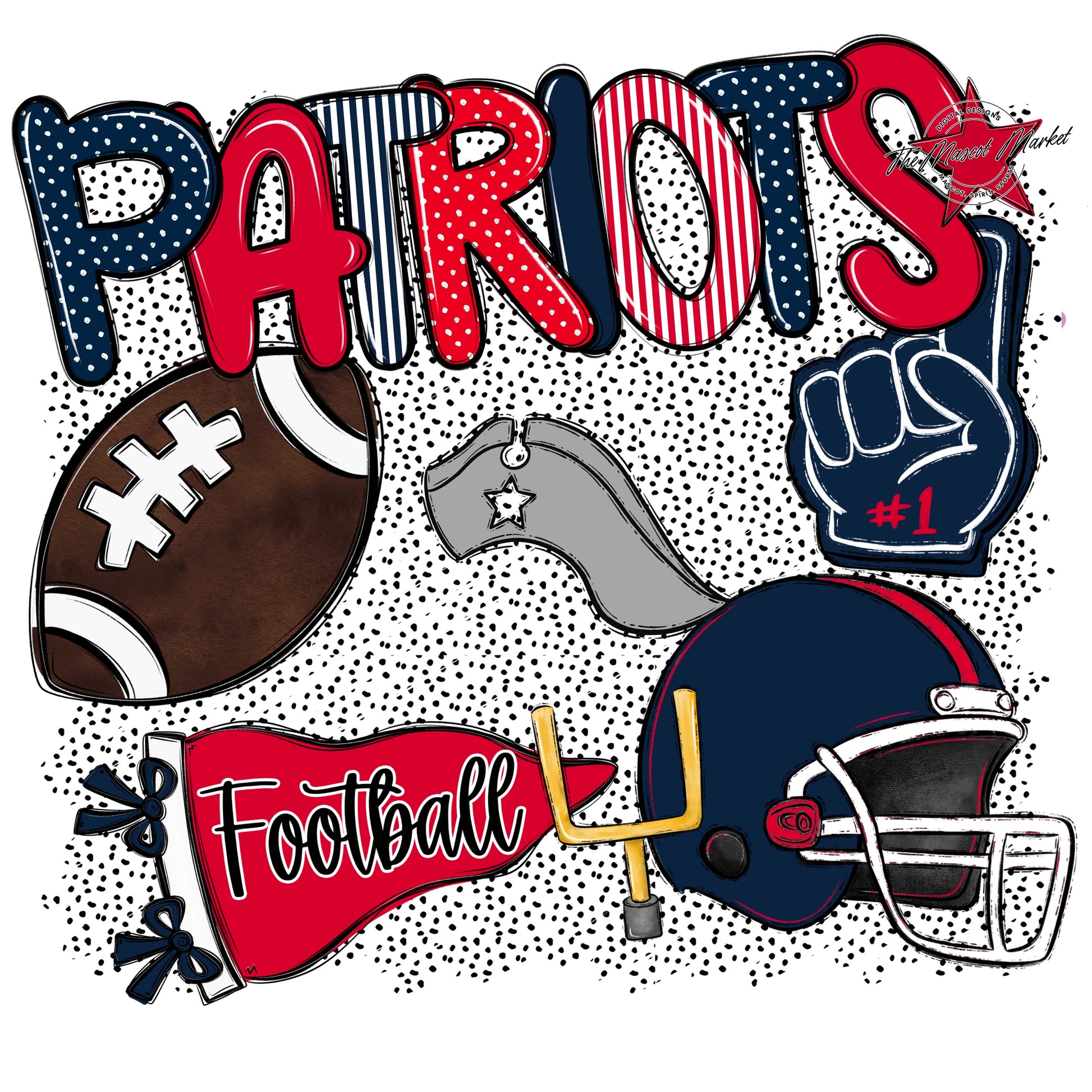 Patriots Football Spirit-Navy & Red