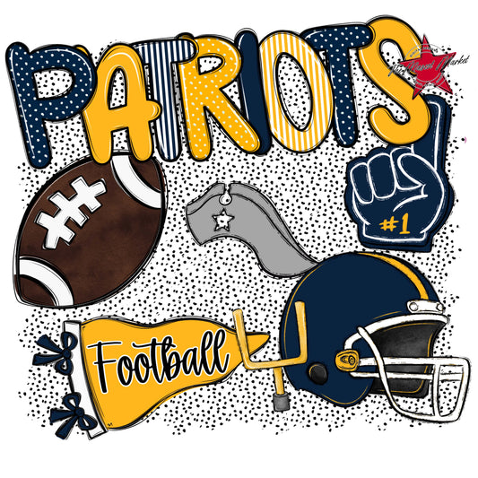 Patriots Football Spirit-Navy & Yellow
