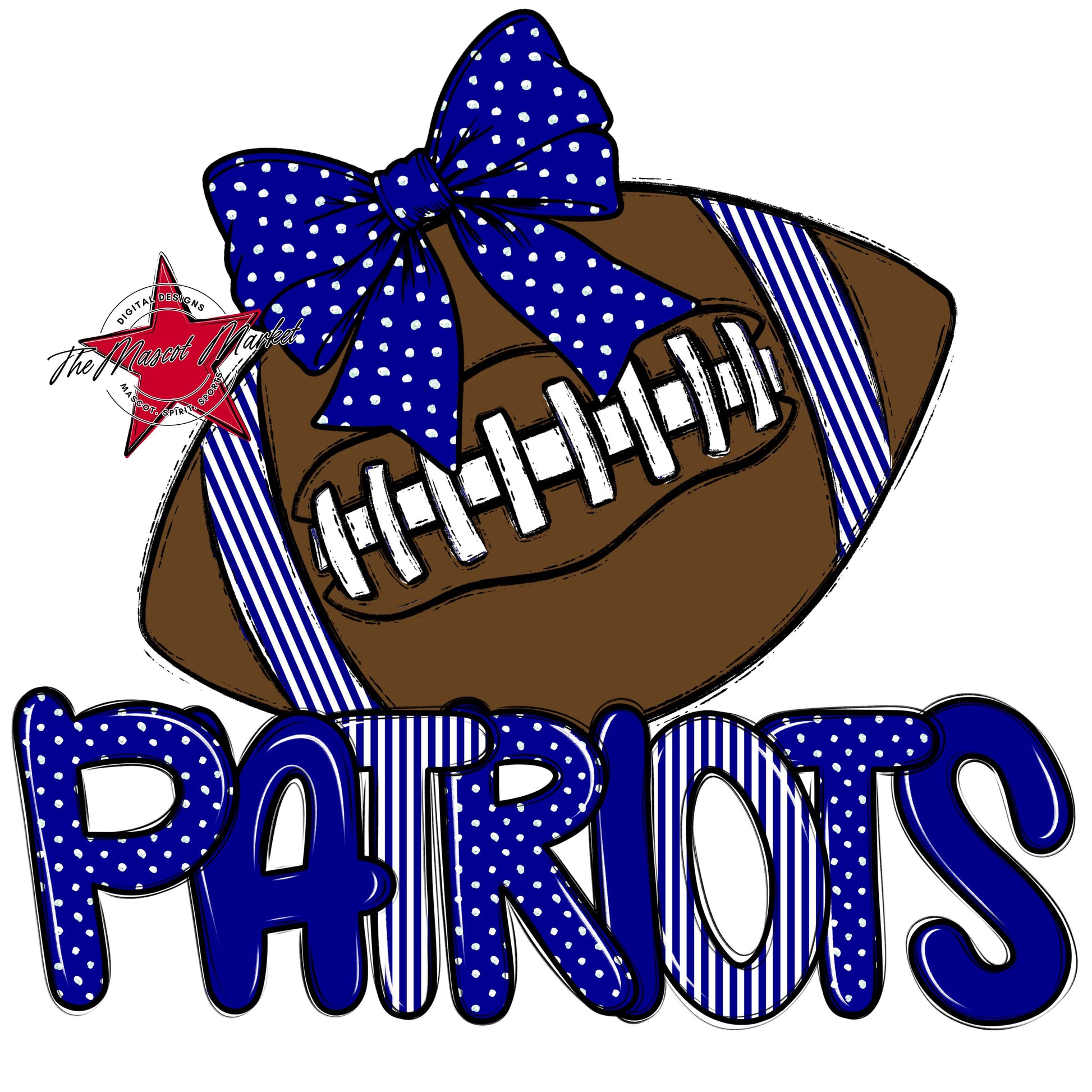Patriots Football Spirit Design-Blue