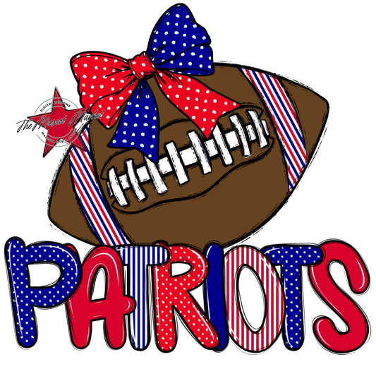 Patriots Football Spirit Design-Blue & Red
