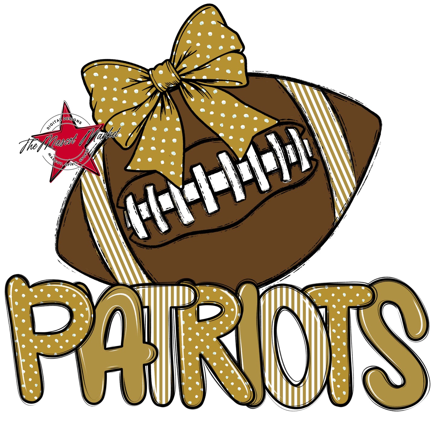 Patriots Football Spirit Design-Gold