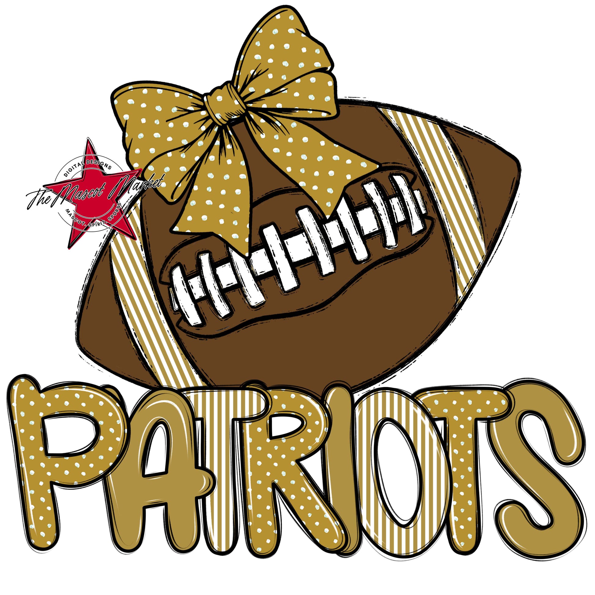 Patriots Football Spirit Design-Gold