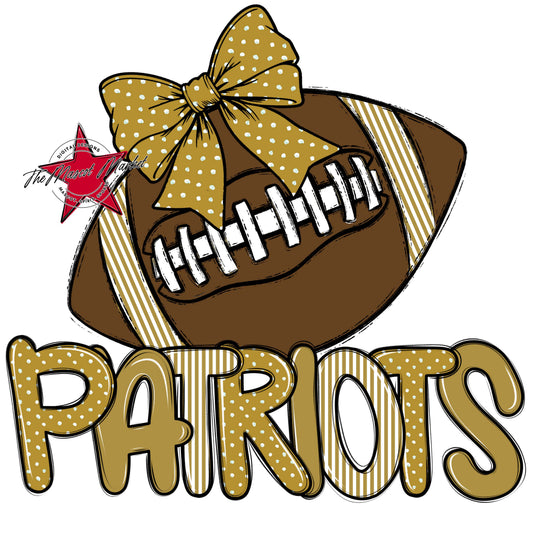 Patriots Football Spirit Design-Gold