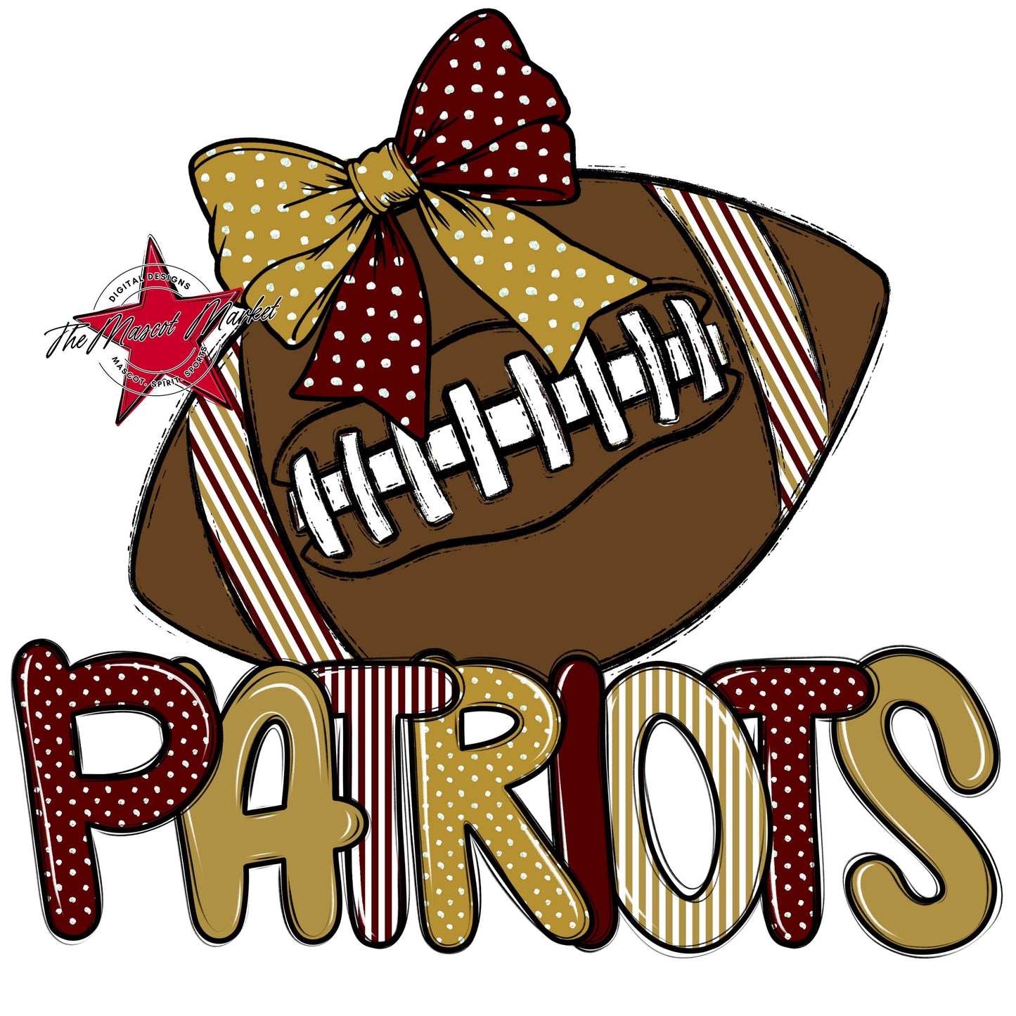 Patriots Football Spirit Design-Maroon & Gold
