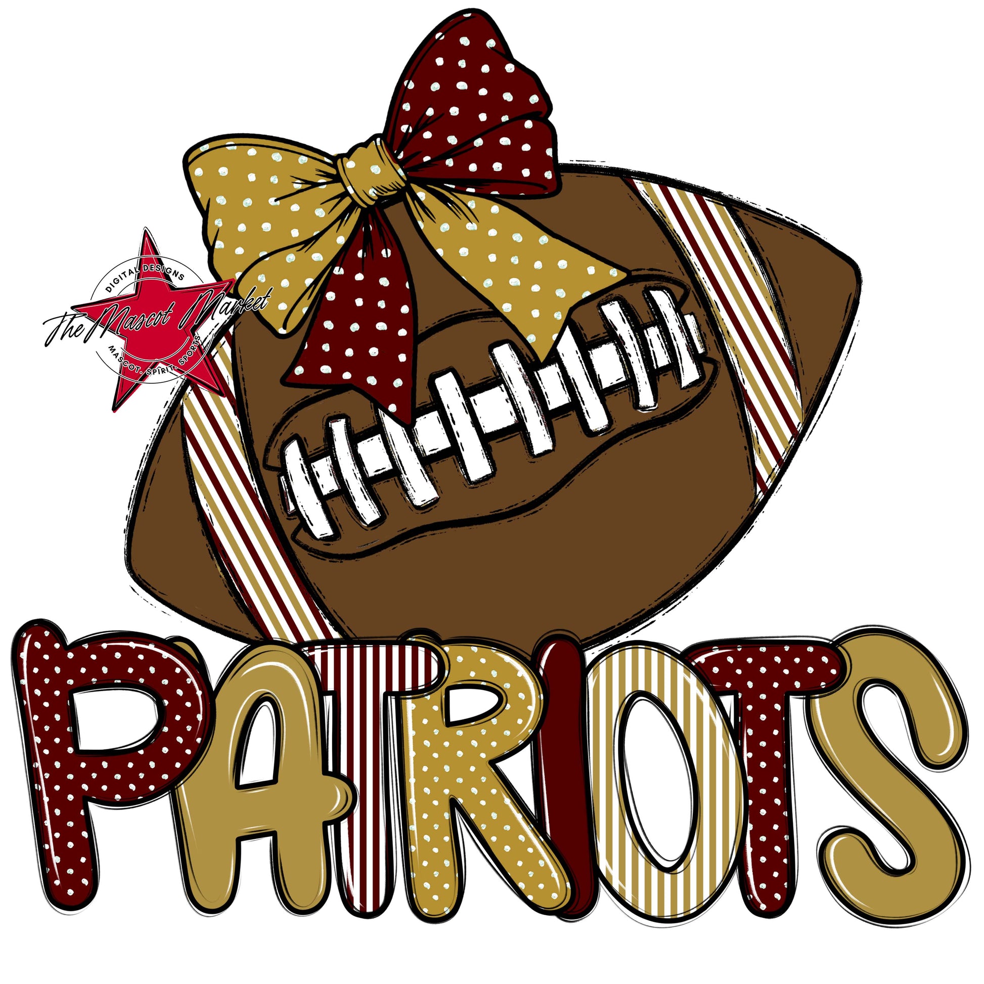 Patriots Football Spirit Design-Maroon & Gold