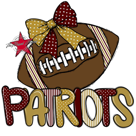 Patriots Football Spirit Design-Maroon & Gold