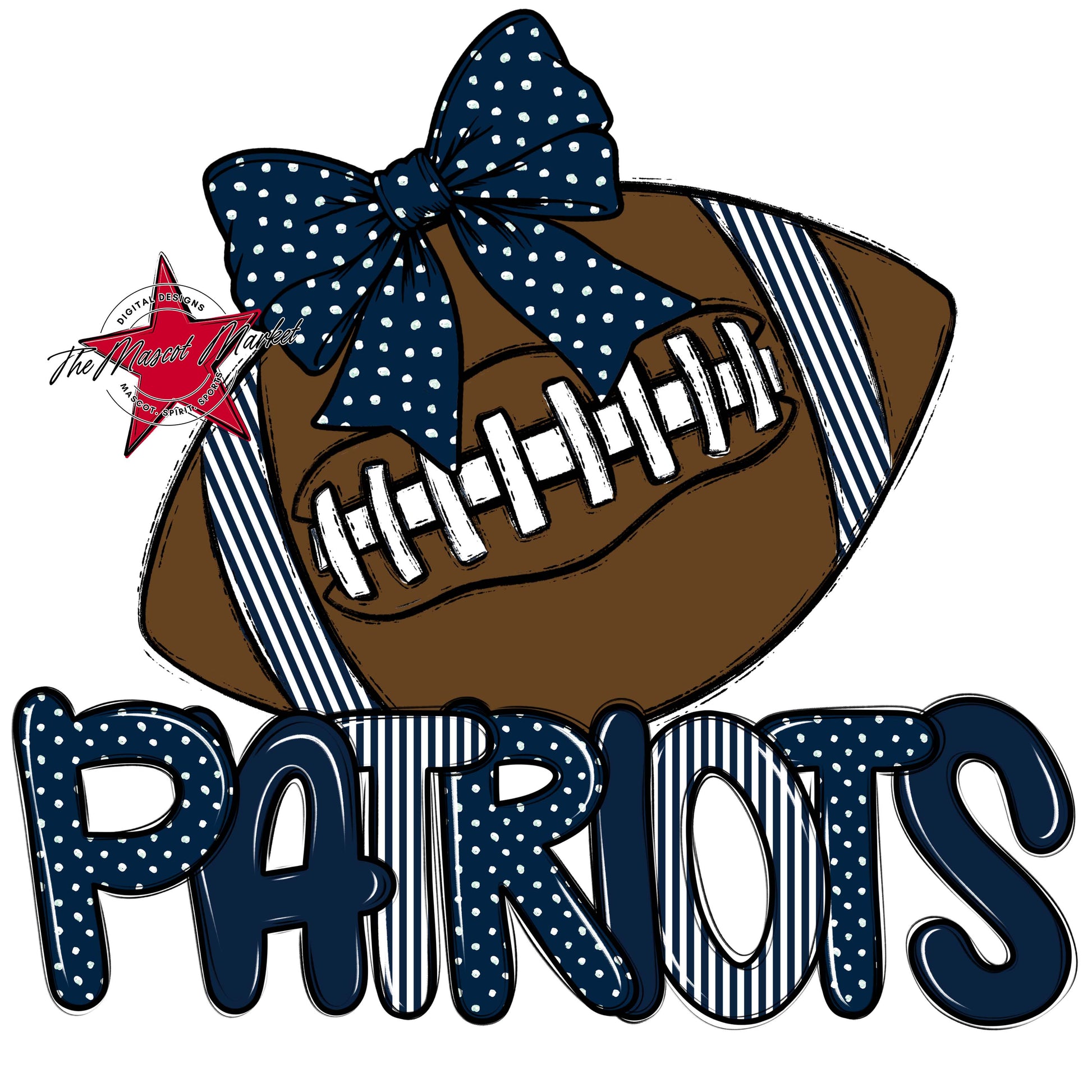 Patriots Football Spirit Design-Navy