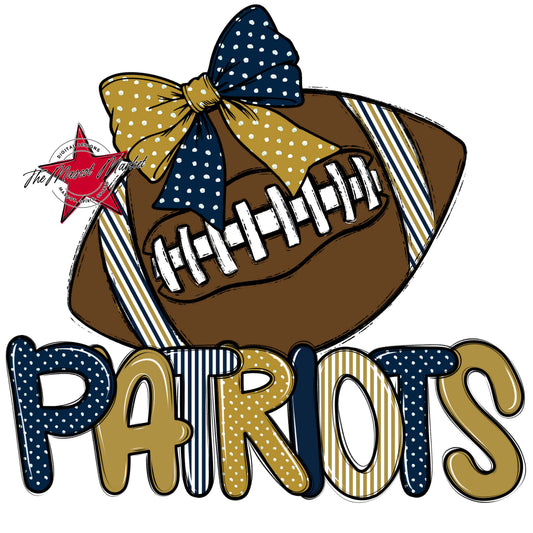 Patriots Football Spirit Design-Navy & Gold