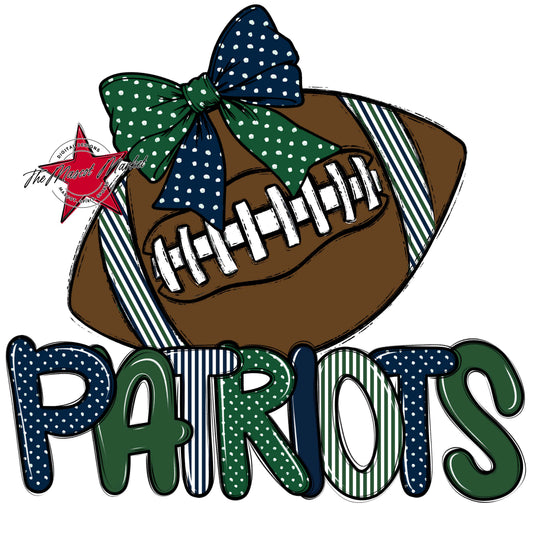 Patriots Football Spirit Design-Navy & Green