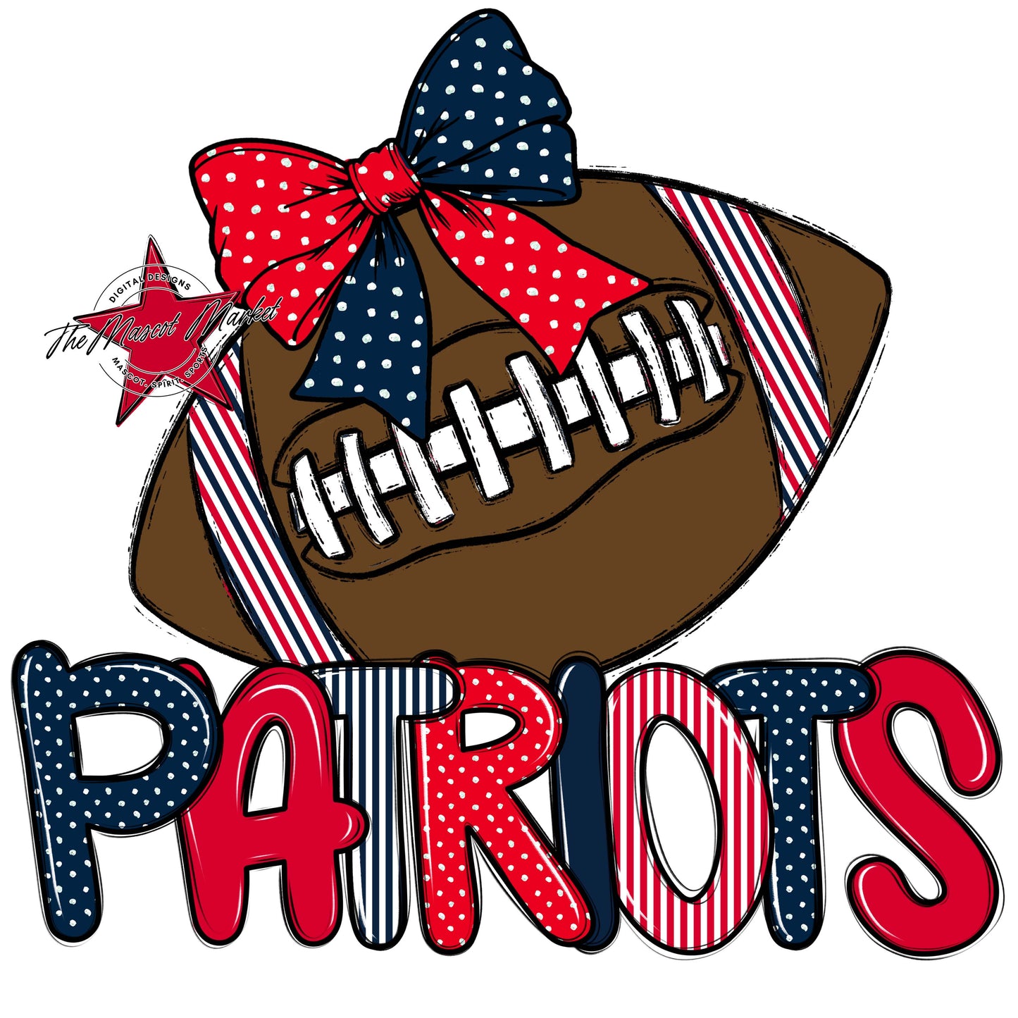 Patriots Football Spirit Design-Navy & Red