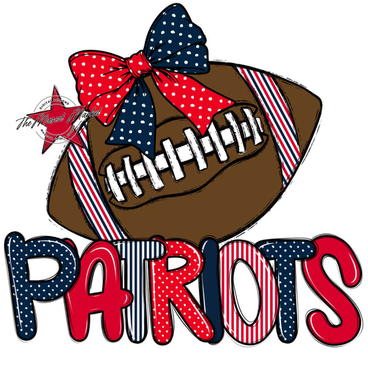 Patriots Football Spirit Design-Navy & Red