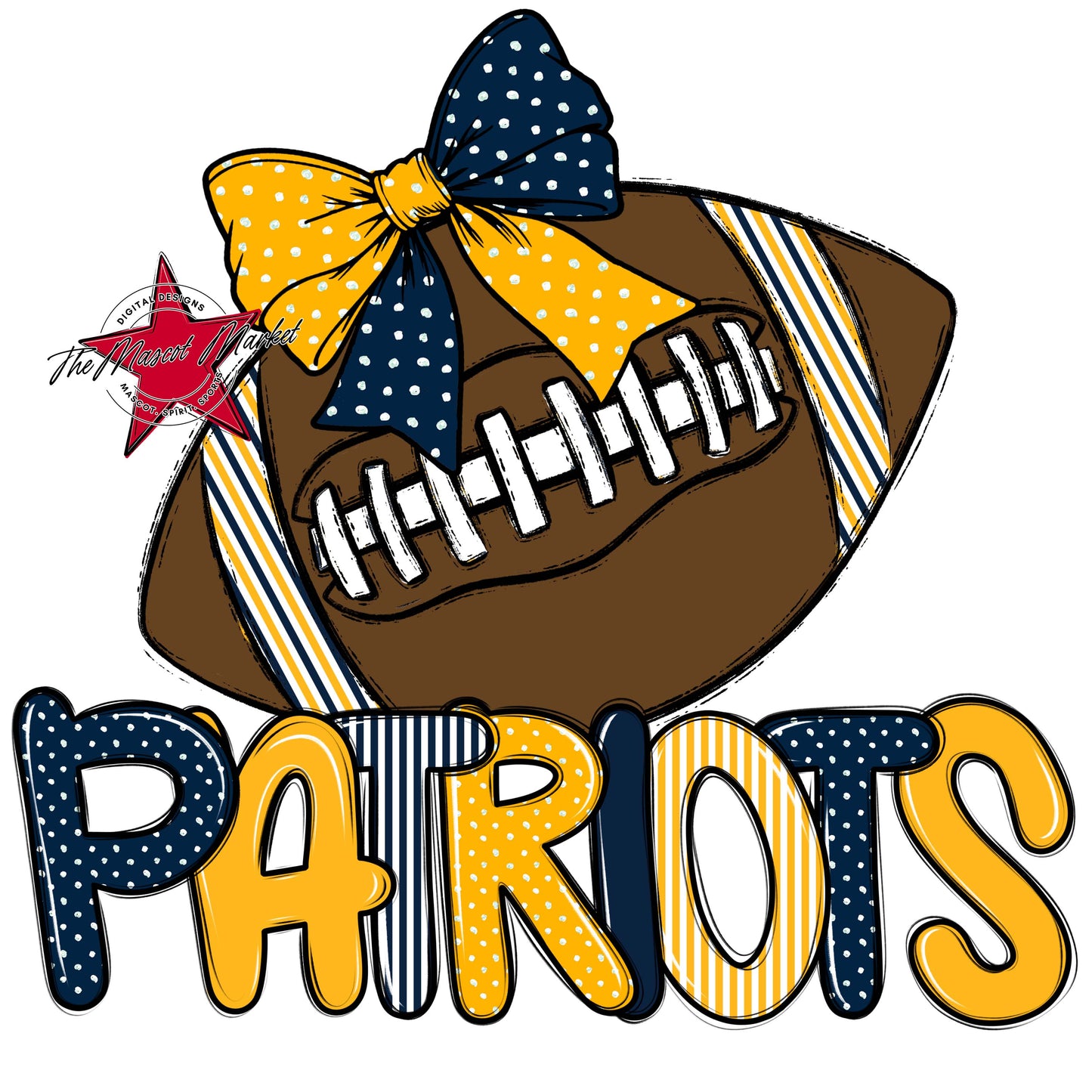 Patriots Football Spirit Design-Navy & Yellow
