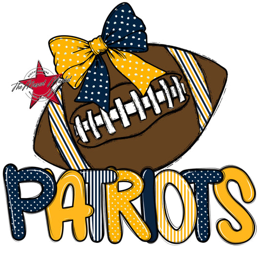 Patriots Football Spirit Design-Navy & Yellow