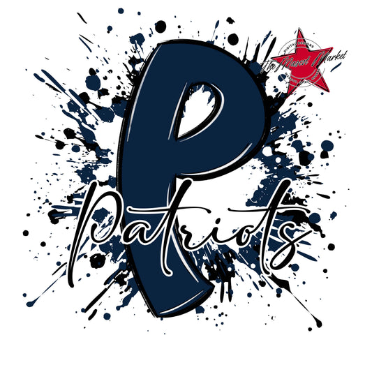 Patriots Mascot Splatter-Navy
