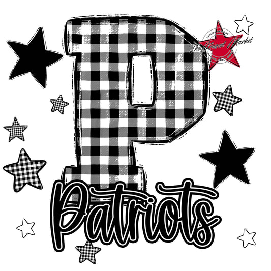 Patriots Plaid Star Design-Black