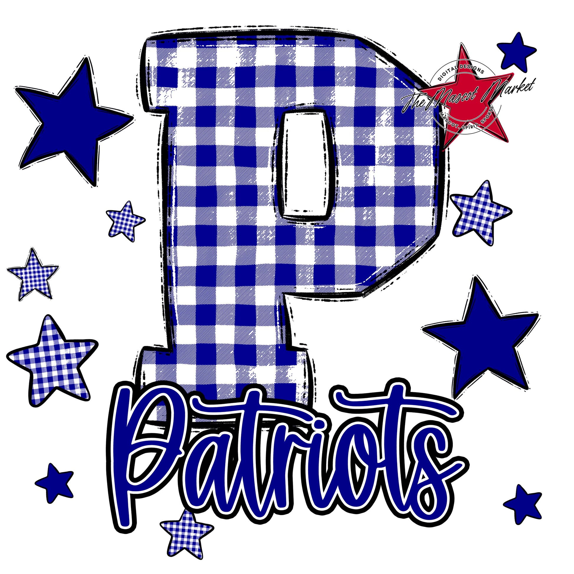 Patriots Plaid Star Design-Blue