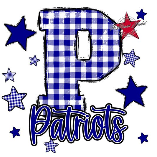 Patriots Plaid Star Design-Blue